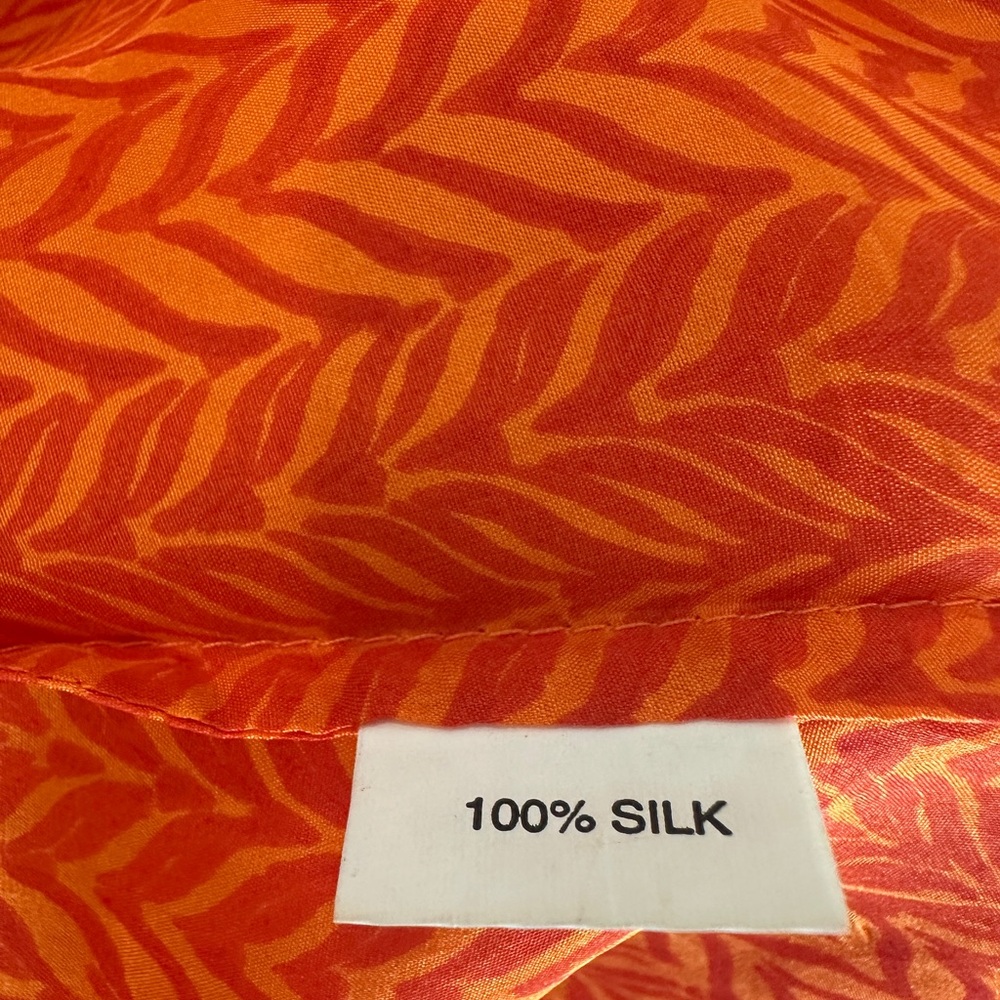 Roberta Roller Rabbit Vibrant Orange Patterned Silk Dress - Picture 13 of 13